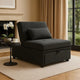 Danyl Convertible Sofa w Pull-Out Bed | Accent Pillow | Black Sherpa