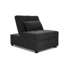 Danyl Convertible Sofa w Pull-Out Bed | Accent Pillow | Black Sherpa