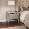 Bailey Nightstand w 2 Drawers & USB Port | Silver Acacia Wood BM341058