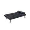 Gary Convertible Sofa w Fold-Down Table | Metal | Black Faux Leather BM341059