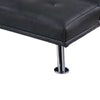 Gary Convertible Sofa w Fold-Down Table | Metal | Black Faux Leather BM341059