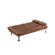 Gary Convertible Sofa w Fold-Down Table | Metal | Brown Faux Leather BM341060