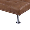 Gary Convertible Sofa w Fold-Down Table | Metal | Brown Faux Leather BM341060