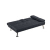 Gary Convertible Sofa w Fold-Down Table | Metal Legs | Black Fabric BM341061