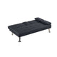 Gary Convertible Sofa w Fold-Down Table | Metal Legs | Black Fabric BM341061