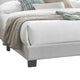 Madsy Full Bed | White Upholstered Fan-Shaped Headboard | Metallic Accents