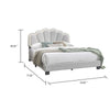 Madsy Full Bed | White Upholstered Fan-Shaped Headboard | Metallic Accents