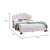 Madsy Full Bed | Pink Upholstered Fan-Shaped Headboard | Metallic Accents BM341065