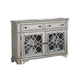 Garry Sideboard Buffet Console | 2 Drawers | Cabinets | Silver Wood | 56"