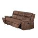 Verra Reclining Sofa w Cupholders | Walnut Brown Faux Leather | 80"