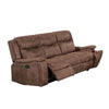 Verra Reclining Sofa w Cupholders | Walnut Brown Faux Leather | 80"