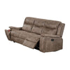 Verra Reclining Sofa w Cupholders | Auburn Tufted Faux Leather | 80’’ BM341070