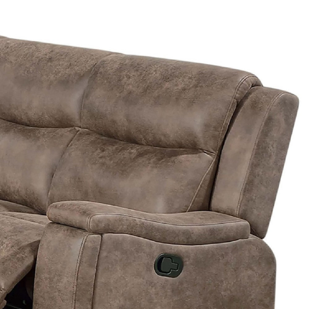 Verra Reclining Sofa w Cupholders | Auburn Tufted Faux Leather | 80’’ BM341070