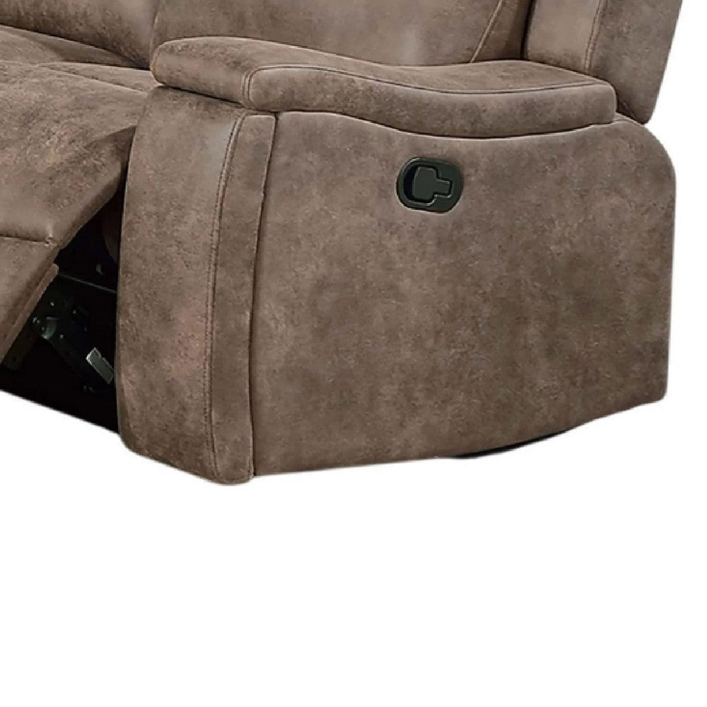 Verra Reclining Sofa w Cupholders | Auburn Tufted Faux Leather | 80’’ BM341070