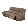 Verra Reclining Sofa w Cupholders | Auburn Tufted Faux Leather | 80"