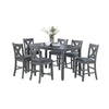 Carla 7pc Counter-Height Dining Table & 6 Chairs Set | Gray Wood