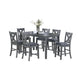 Carla 7pc Counter-Height Dining Table & 6 Chairs Set | Gray Wood
