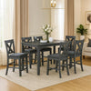 Carla 7pc Counter-Height Dining Table & 6 Chairs Set | Gray Wood
