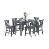 Carla 7pc Counter-Height Dining Table & 6 Chairs Set | Gray Wood
