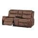 Verra Reclining Loveseat | Console | Cupholders | Brown Faux Leather | 71’’ BM341072