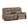 Verra Reclining Loveseat | Console | Cupholders. Auburn Faux Leather | 71"