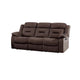 Harper Manual Reclining Sofa | USB Port | Brown Tufted Velvet | 84"