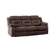 Harper Manual Reclining Sofa | USB Port | Brown Tufted Velvet | 84"