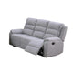 Sonia Manual Reclining Sofa | Bone White Channel-Tufted Burlap | 74"