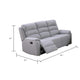 Sonia Manual Reclining Sofa | Bone White Channel-Tufted Burlap | 74’’ BM341076