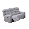 Sonia Manual Reclining Sofa | Bone White Channel-Tufted Burlap | 74"