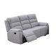 Sonia Manual Reclining Sofa | Bone White Channel-Tufted Burlap | 74"