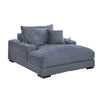 Terra Chaise Lounger | Cup Holder & USB Ports | Gray Corduroy Fabric