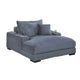 Terra Chaise Lounger | Cup Holder & USB Ports | Gray Corduroy Fabric