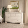 Athon Wide Dresser w 7 Drawers | Diamond Patterns | Ivory Wood BM341080