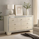 Athon Wide Dresser w 7 Drawers | Diamond Patterns | Ivory Wood