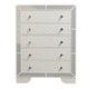 Athon Tall Dresser Chest w 5 Drawers | Diamond Patterns | Ivory Wood BM341081