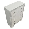 Athon Tall Dresser Chest w 5 Drawers | Diamond Patterns | Ivory Wood BM341081