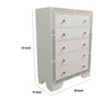 Athon Tall Dresser Chest w 5 Drawers | Diamond Patterns | Ivory Wood BM341081