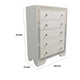 Athon Tall Dresser Chest w 5 Drawers | Diamond Patterns | Ivory Wood BM341081