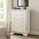Athon Tall Dresser Chest w 5 Drawers | Diamond Patterns | Ivory Wood