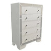 Athon Tall Dresser Chest w 5 Drawers | Diamond Patterns | Ivory Wood BM341081