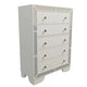 Athon Tall Dresser Chest w 5 Drawers | Diamond Patterns | Ivory Wood BM341081