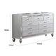 Bailey Wide Dresser | Mirror Trim & 9 Drawers | Silver Wood BM341082