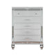 Bailey Tall Dresser Chest | Mirror Trim & 5 Drawers | Silver Wood BM341083