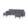 Nyla All-In-One Sectional Sofa Set w Double Chaise | Dark Gray Corduroy