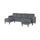 Nyla All-In-One Sectional Sofa Set w Double Chaise | Dark Gray Corduroy