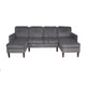 Nyla All-In-One Sectional Sofa Set w Double Chaise | Dark Gray Corduroy BM341084