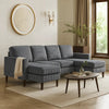 Nyla All-In-One Sectional Sofa Set w Double Chaise | Dark Gray Corduroy