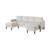 Nyla All-In-One Sectional Sofa Set w Double Chaise | Beige Corduroy BM341085