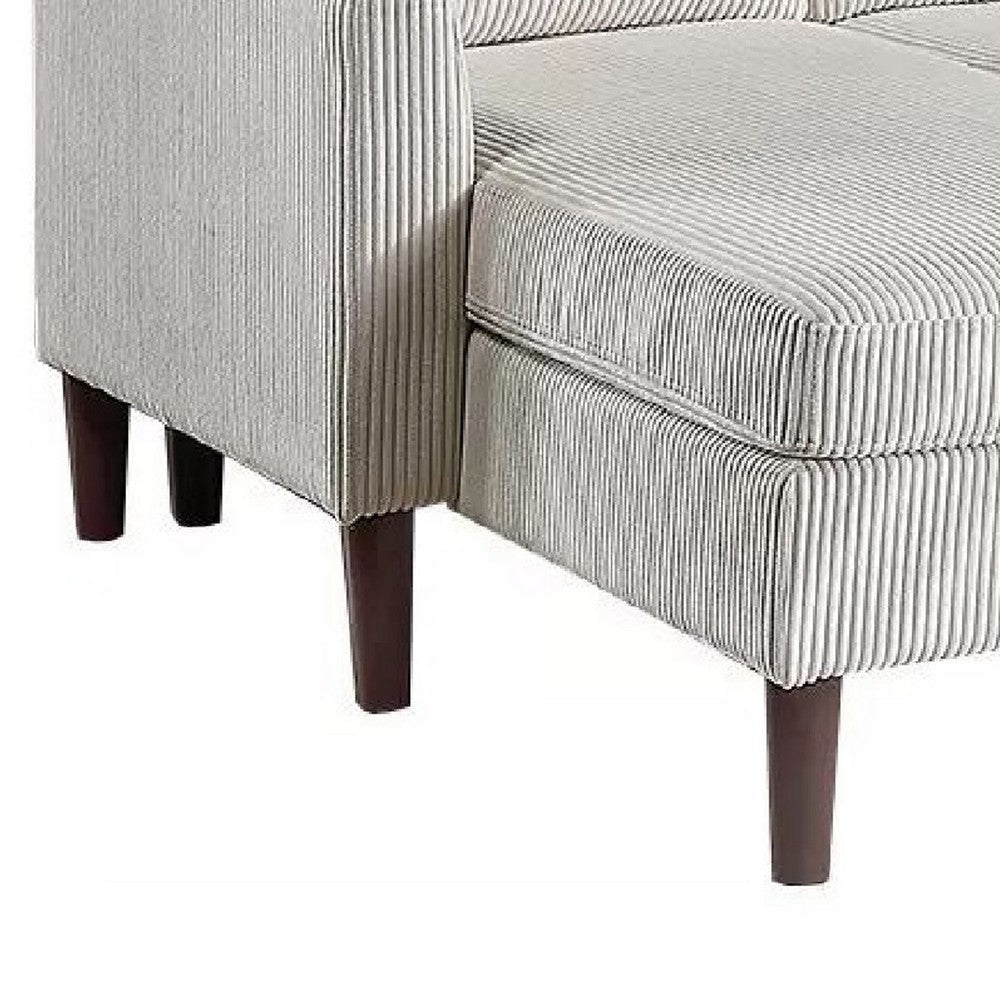 Nyla All-In-One Sectional Sofa Set w Double Chaise | Beige Corduroy BM341085